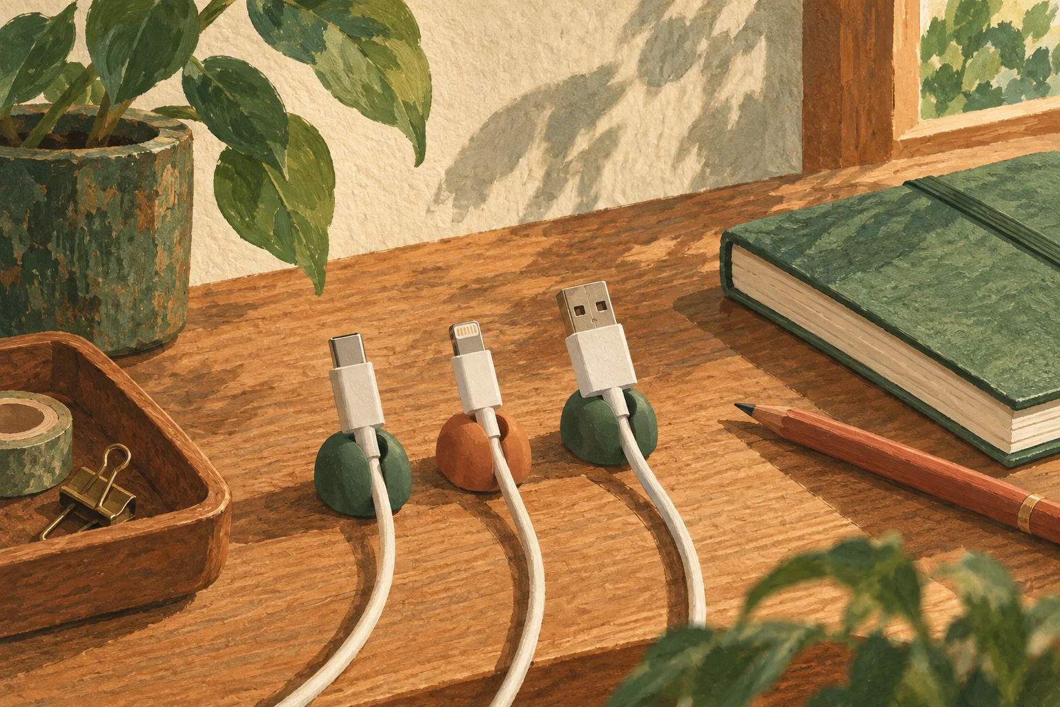 デスクの暮らしを表すイラスト（実物写真ではありません）
